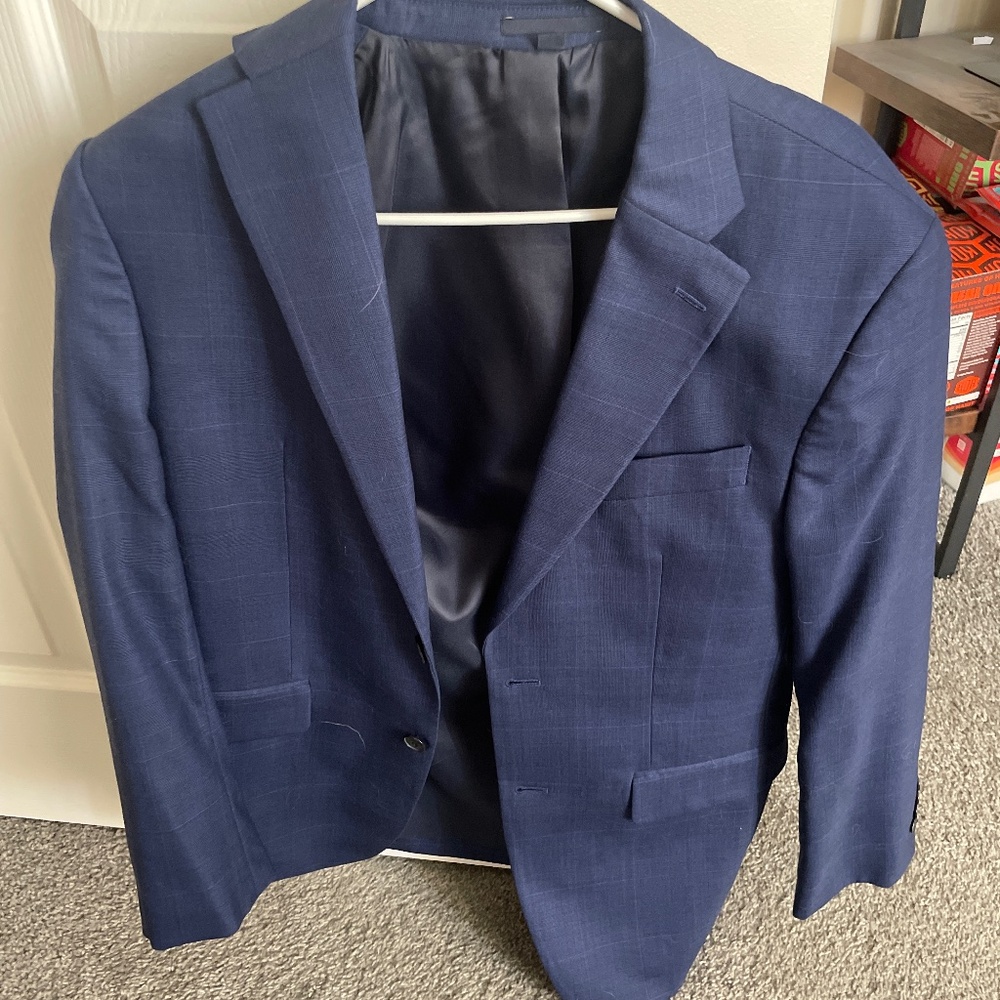 Navy checkered blazer